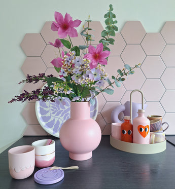 Zijden kunstbloemen boeket Lavender Skies