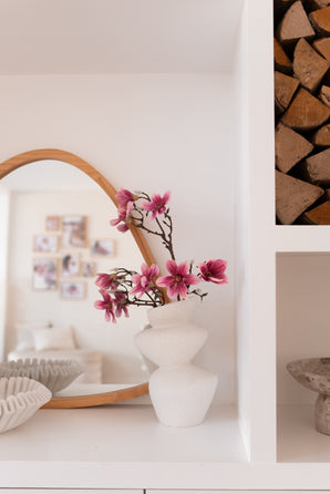 Zijden kunstbloemen boeket Magnolia roze