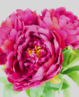 Zijden kunstbloemen boeket Peony Aubergine