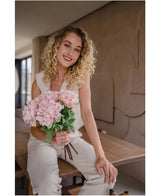 Zijden kunstbloemen boeket Peony Soft Pink
