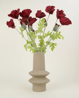 Zijden kunstbloemen boeket Poppy Bordeaux