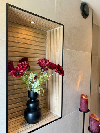 Zijden kunstbloemen boeket Poppy Bordeaux