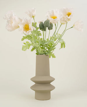 Zijden kunstbloemen boeket Poppy Creme