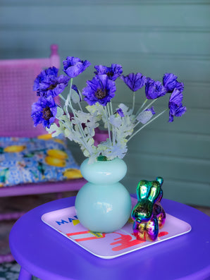 Zijden kunstbloemen boeket Poppy Paars