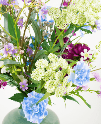 Zijden kunstbloemen boeket Purple Rain
