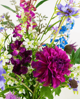 Zijden kunstbloemen boeket Purple Rain