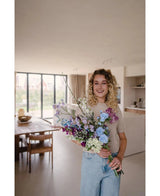 Zijden kunstbloemen boeket Purple Rain