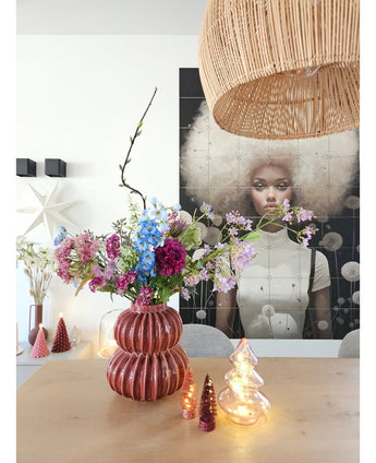 Zijden kunstbloemen boeket Purple Rain