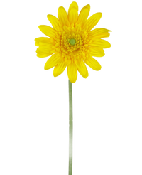 Kunstbloem Gerbera 53 cm geel