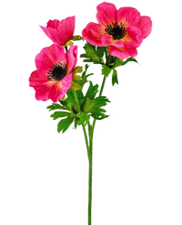 Kunstbloem Anemoon vertakt 56 cm roze