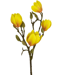Kunstbloem Magnolia 50 cm geel/oranje