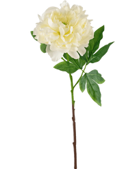 Kunstbloem Pioen 61 cm wit