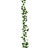 De Kunst hangplant Klimop Boston Slinger 180 cm groen heeft een lange groene klimoprank met meerdere bladeren, verticaal hangend tegen een effen witte achtergrond.